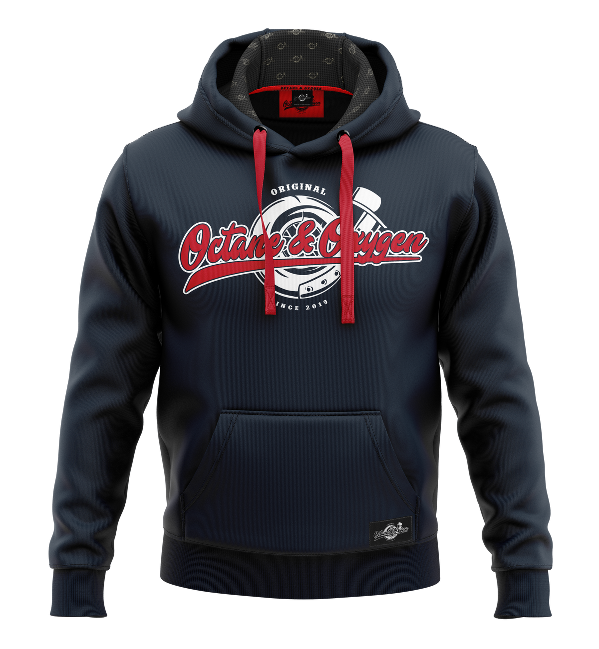 Octane & Oxygen Hoodie Premium Hoodie Turbolader Edition - Navy / Red
