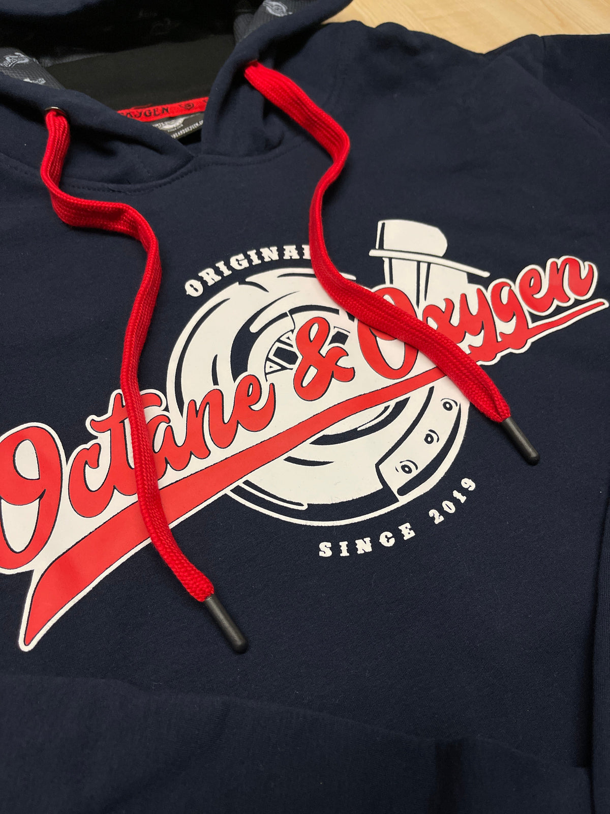 Octane & Oxygen Hoodie Premium Hoodie Turbolader Edition - Navy / Red